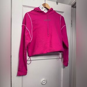 Adidas Pink Cropped Hoodie NWT
